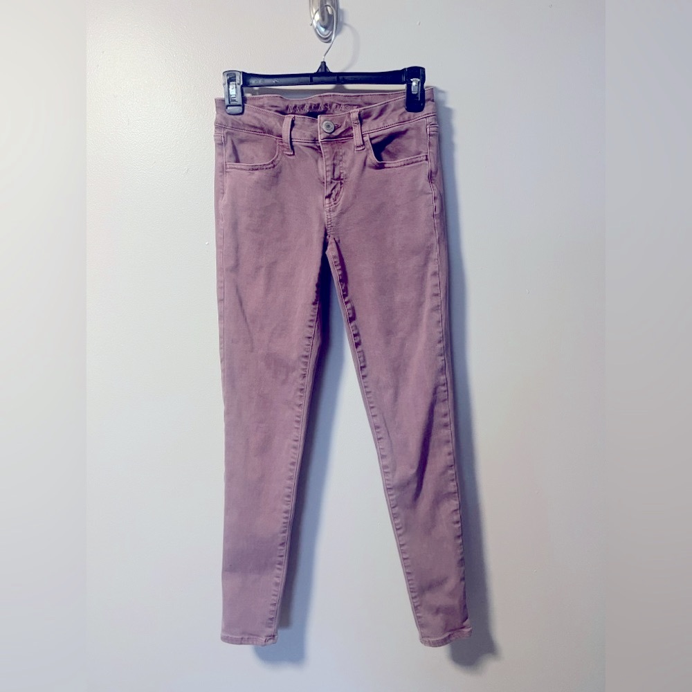 America Eagle pink mauve Skinny Jeans denim size 4